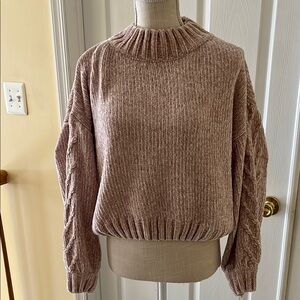Princess Polly Blush Pink Chenille Chunky Crew Neck Sweater